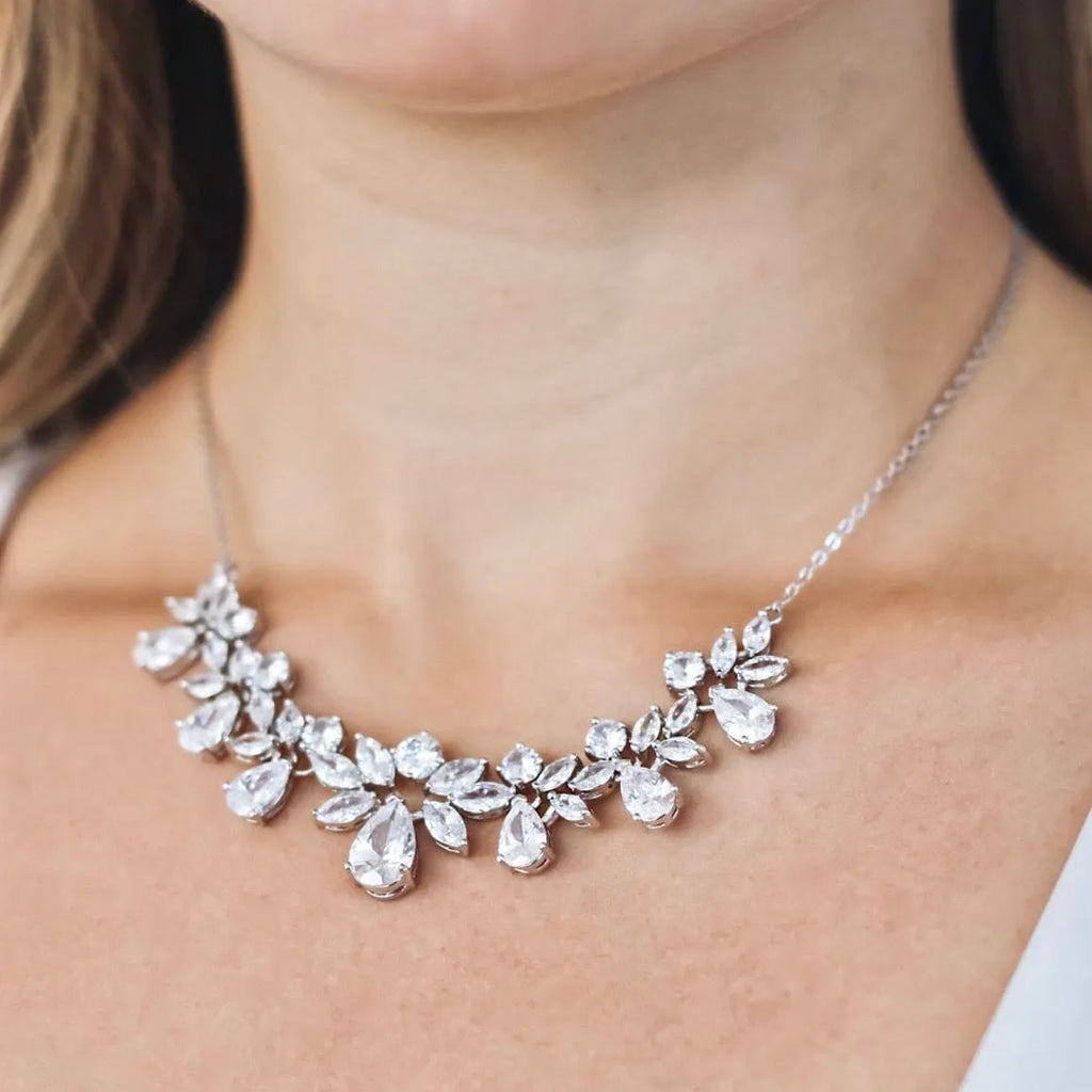 Wedding Jewelry - Silver Cubic Zirconia Bridal Jewelry Set