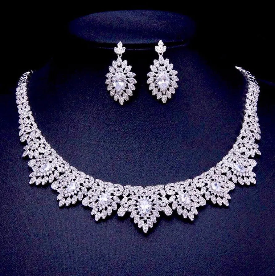 Wedding Jewelry - 3-Piece Luxury Cubic Zirconia Bridal Jewelry Set