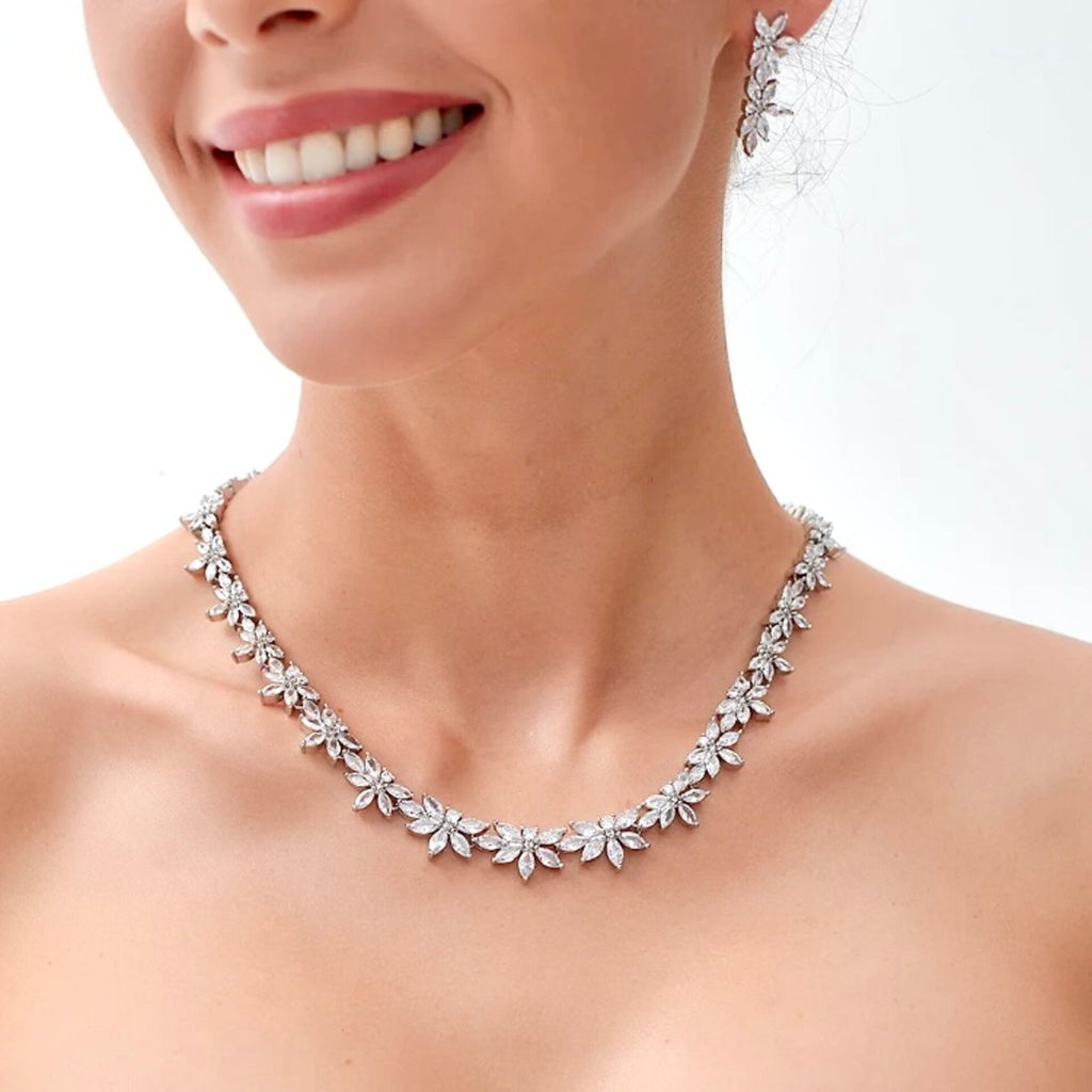 Wedding Jewelry - Cubic Zirconia Bridal Jewelry Set - Available in Silver and Gold
