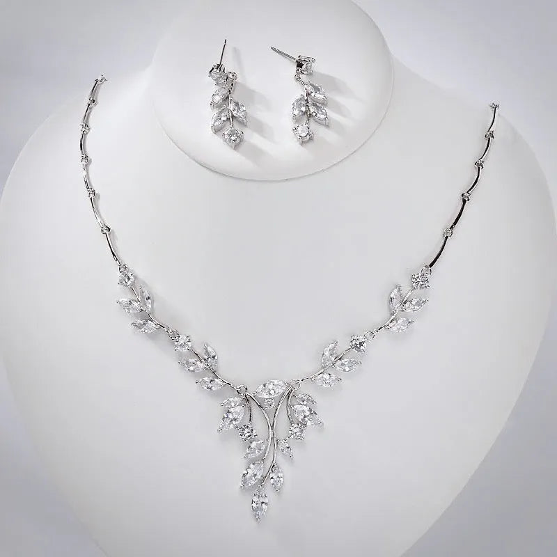 Wedding Jewelry - Cubic Zirconia Bridal Jewelry Set - Available in Silver and Gold