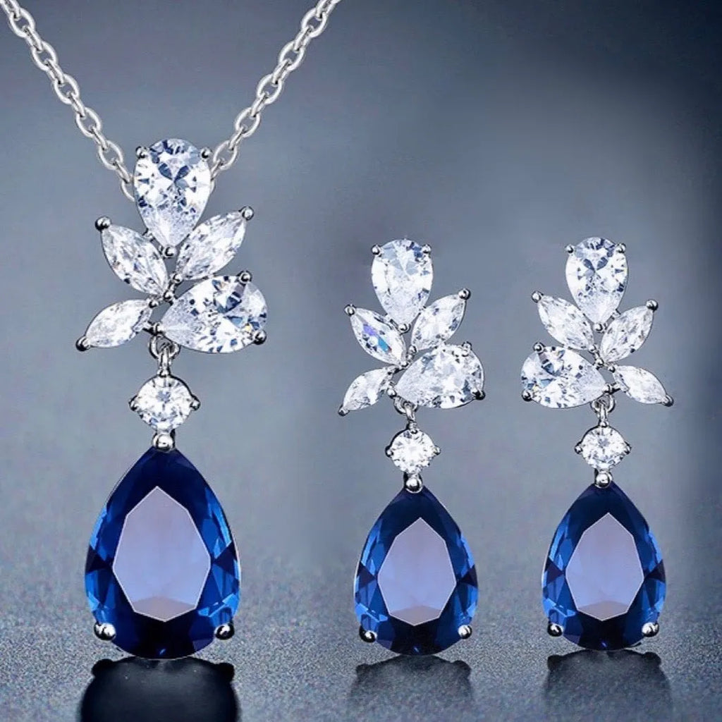 Wedding Jewelry - Cubic Zirconia Bridal Jewelry Set - Available in Silver, Rose Gold and Yellow Gold