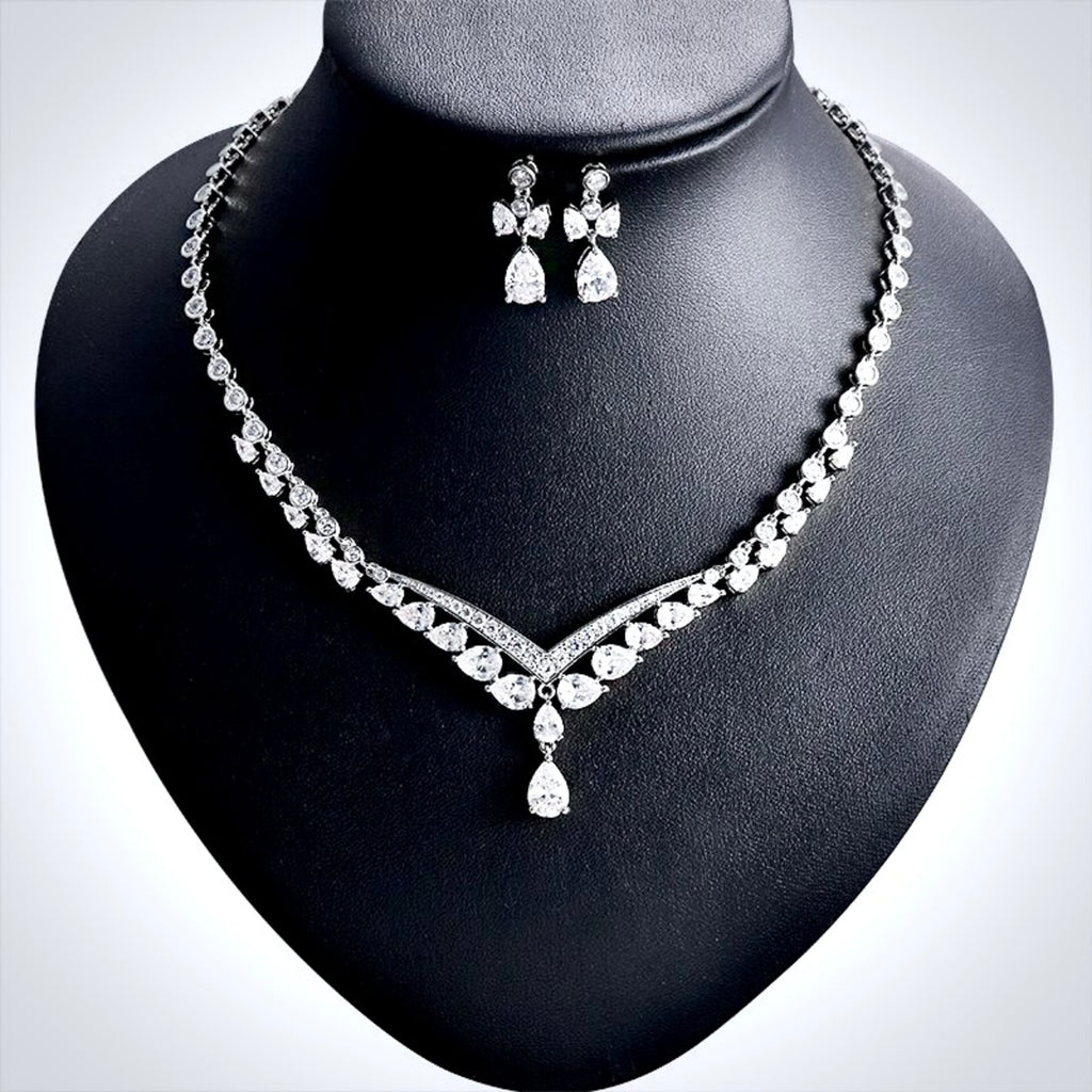 Wedding Jewelry - Cubic Zirconia Bridal Jewelry Set - Available in Silver and Gold