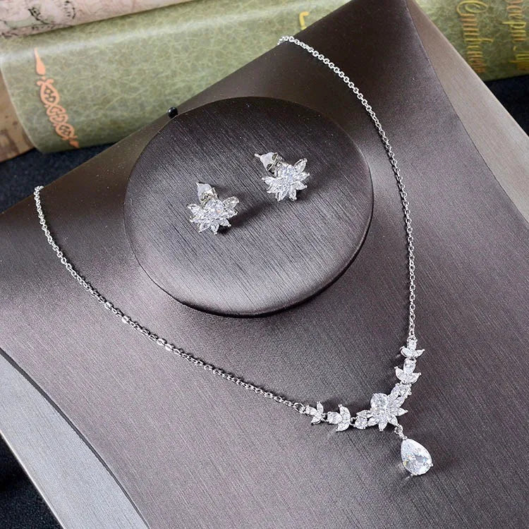 Wedding Jewelry and Accessories - Silver Cubic Zirconia Bridal Jewelry Set