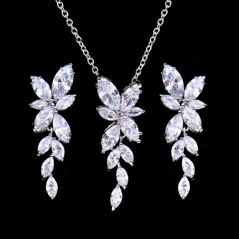 Wedding Jewelry - Cubic Zirconia Bridal Earrings - Available in Silver, Rose Gold and Yellow Gold