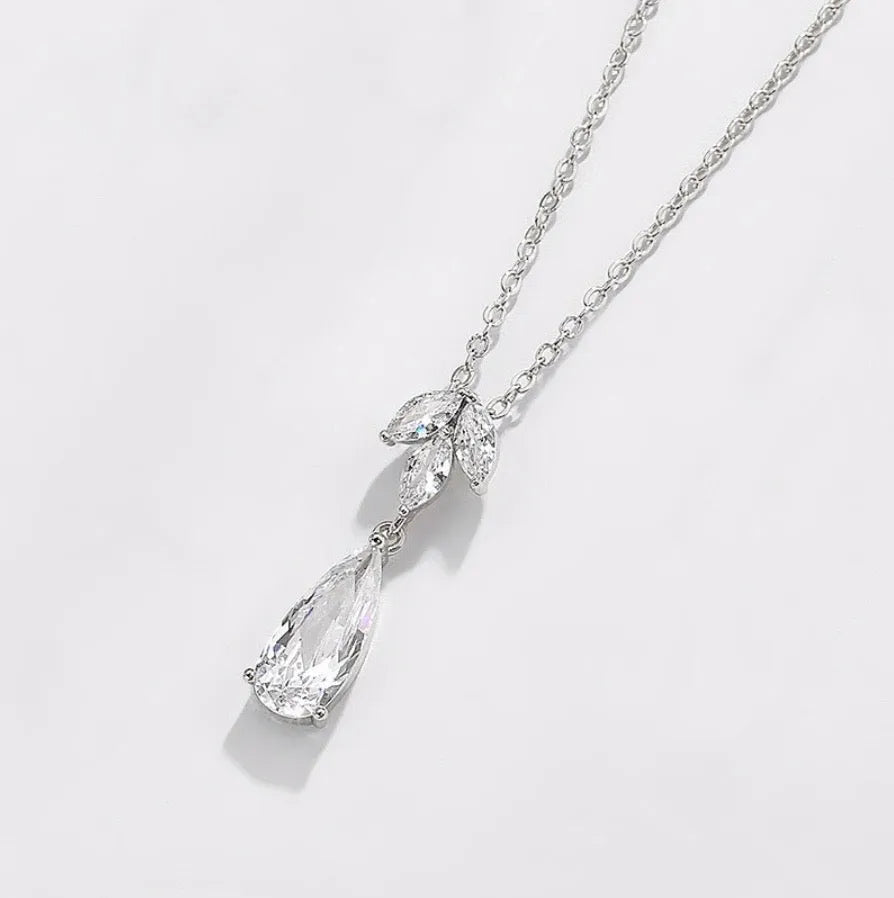 Wedding Jewelry - Cubic Zirconia Bridal Necklace - Available in Silver, Rose Gold and Yellow Gold