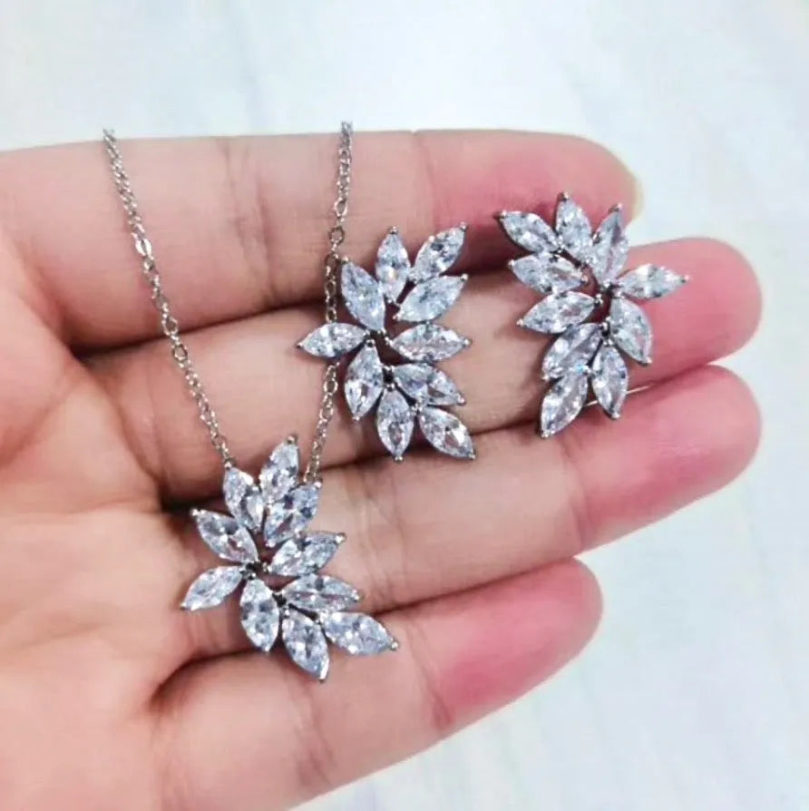 Wedding Jewelry - Cubic Zirconia Bridal Earrings - Available in Silver, Rose Gold and Yellow Gold