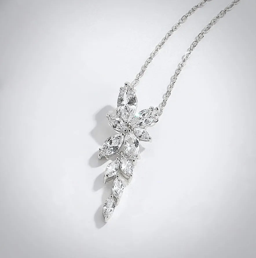 Wedding Jewelry - Cubic Zirconia Bridal Necklace - Available in Silver, Rose Gold and Yellow Gold