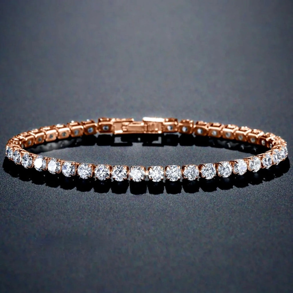 Wedding Jewelry - Cubic Zirconia Bridal Bracelet - Available in Silver, Rose Gold and Yellow Gold