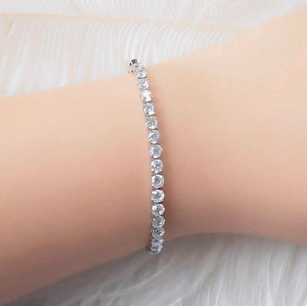 Wedding Jewelry - Cubic Zirconia Bridal Bracelet - Available in Silver, Rose Gold and Yellow Gold