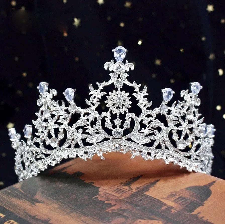 Wedding Hair Accessories - Silver Cubic Zirconia Bridal Tiara