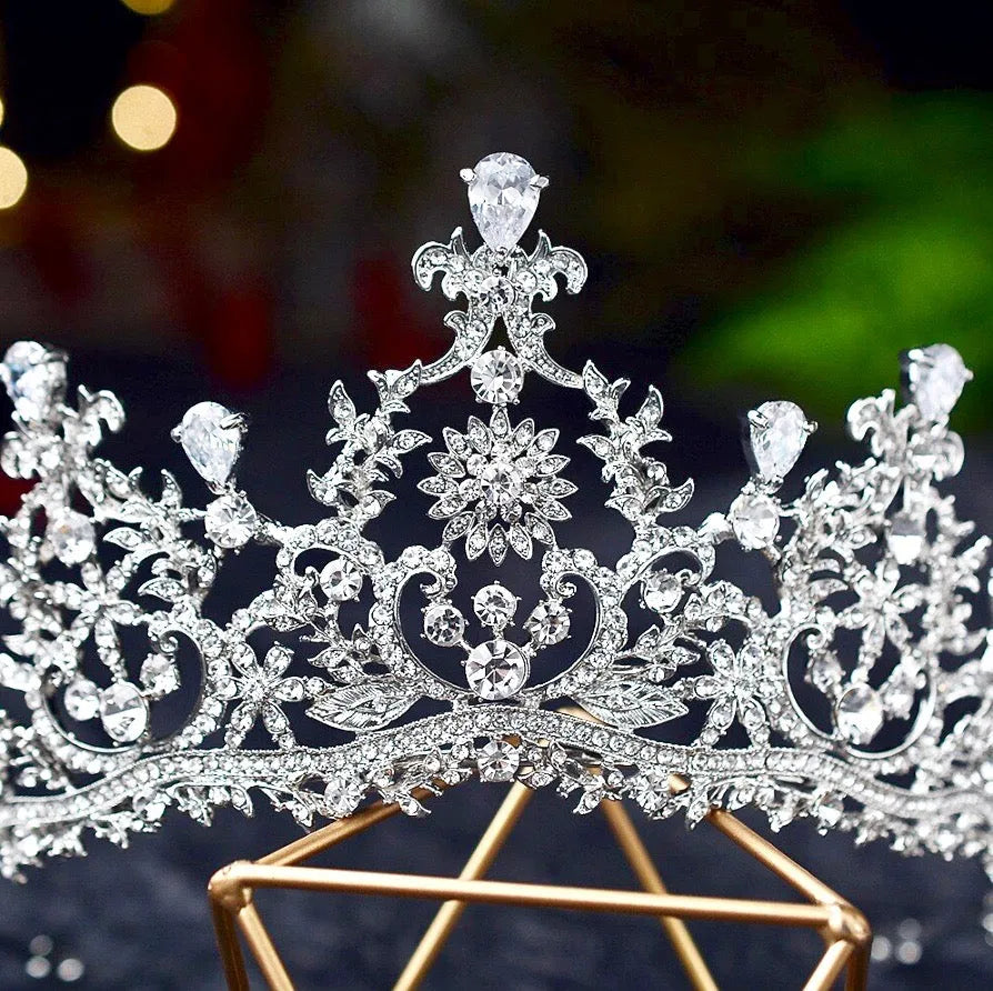 Wedding Hair Accessories - Silver Cubic Zirconia Bridal Tiara