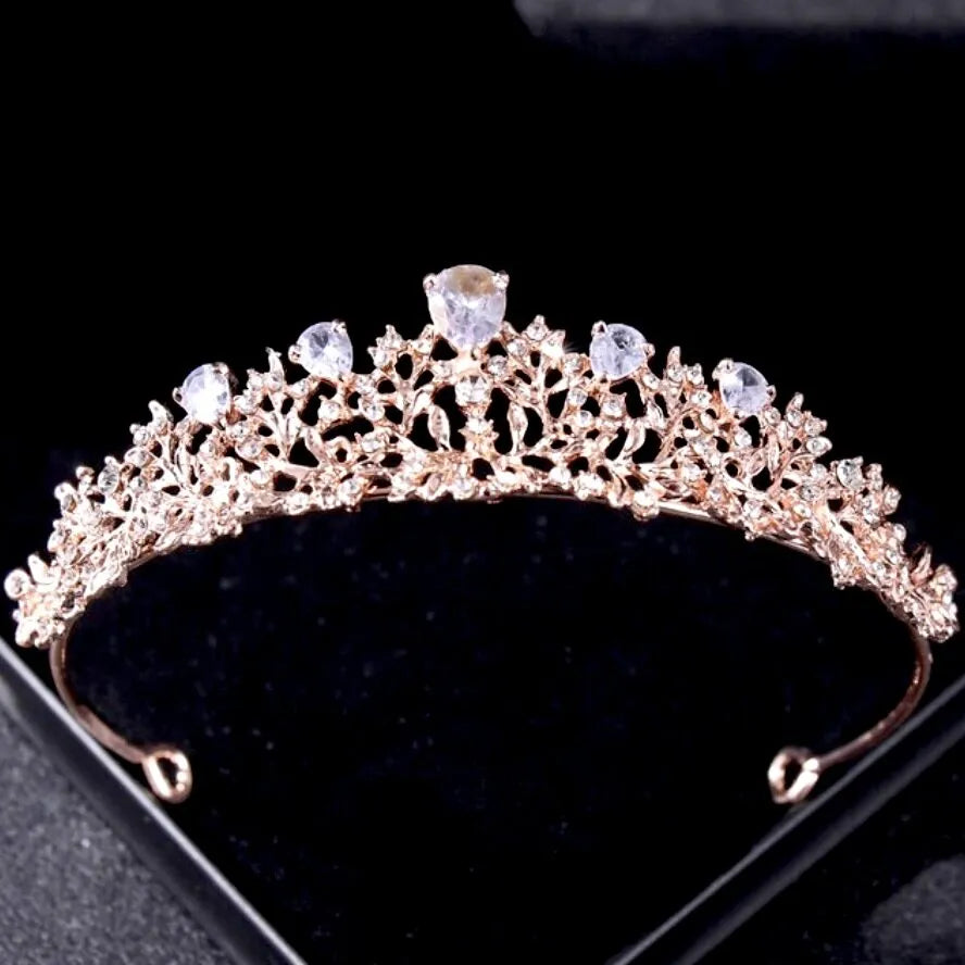 Wedding Hair Accessories - Bridal Cubic Zirconia Tiara - Available in Silver, Rose Gold and Yellow Gold