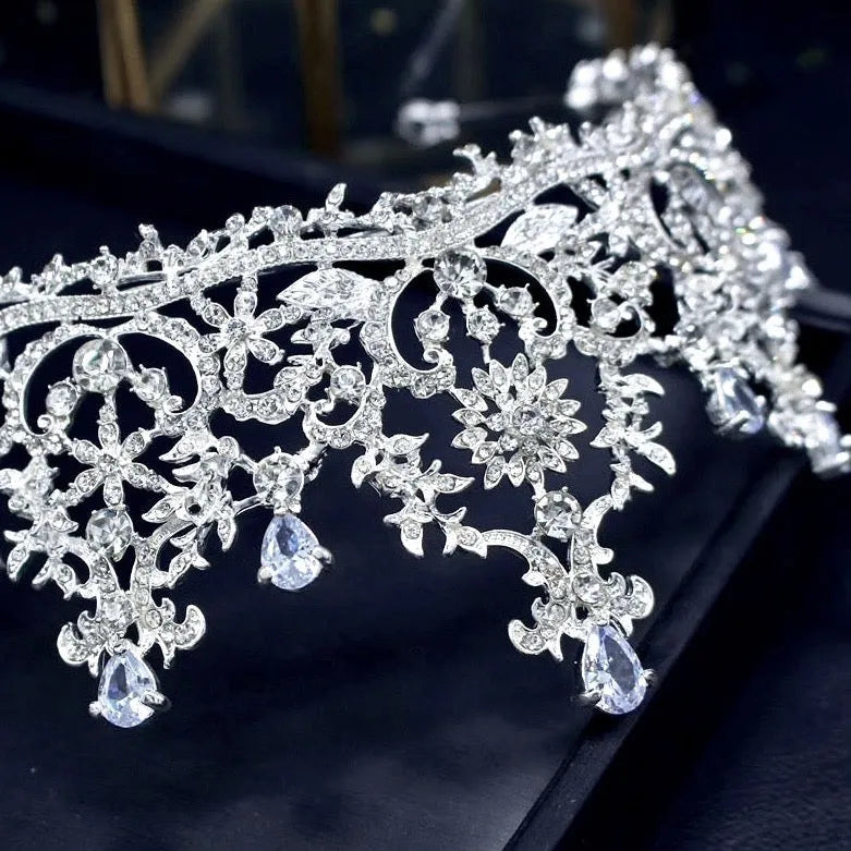 Wedding Hair Accessories - Silver Cubic Zirconia Bridal Tiara