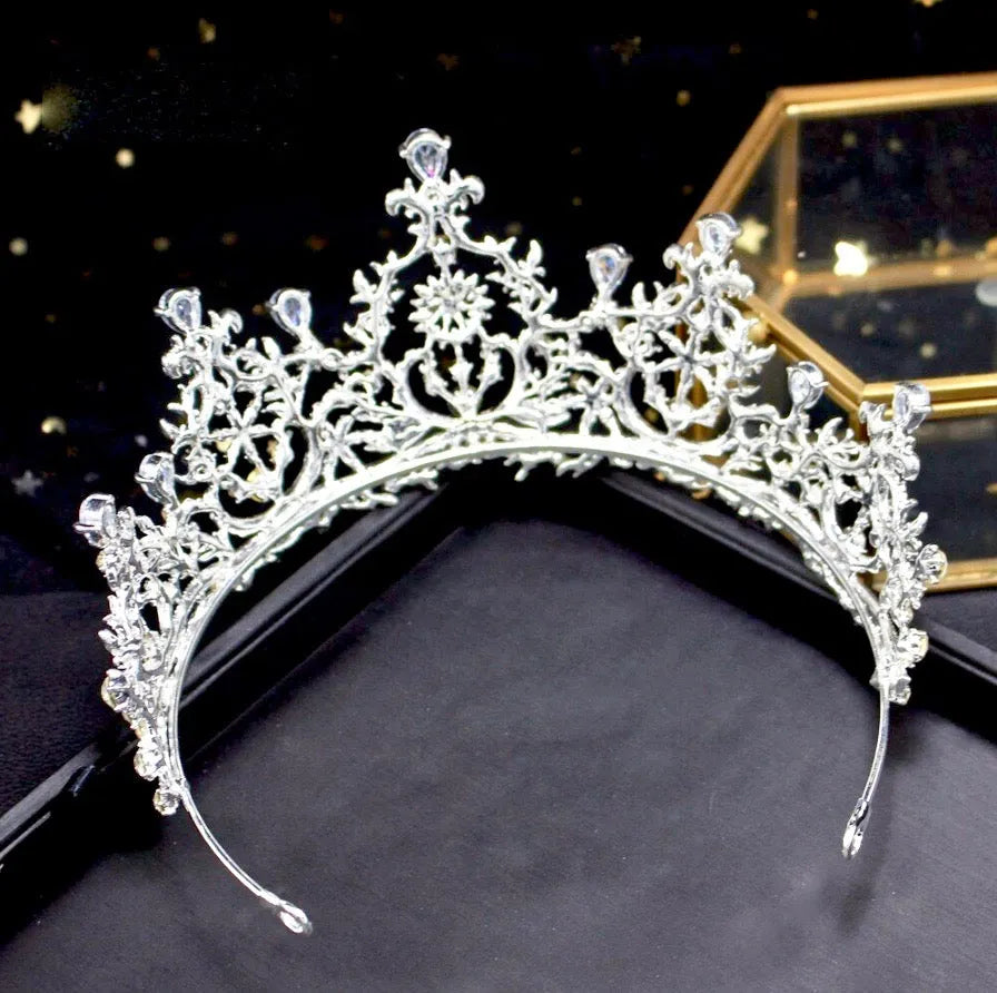 Wedding Hair Accessories - Silver Cubic Zirconia Bridal Tiara