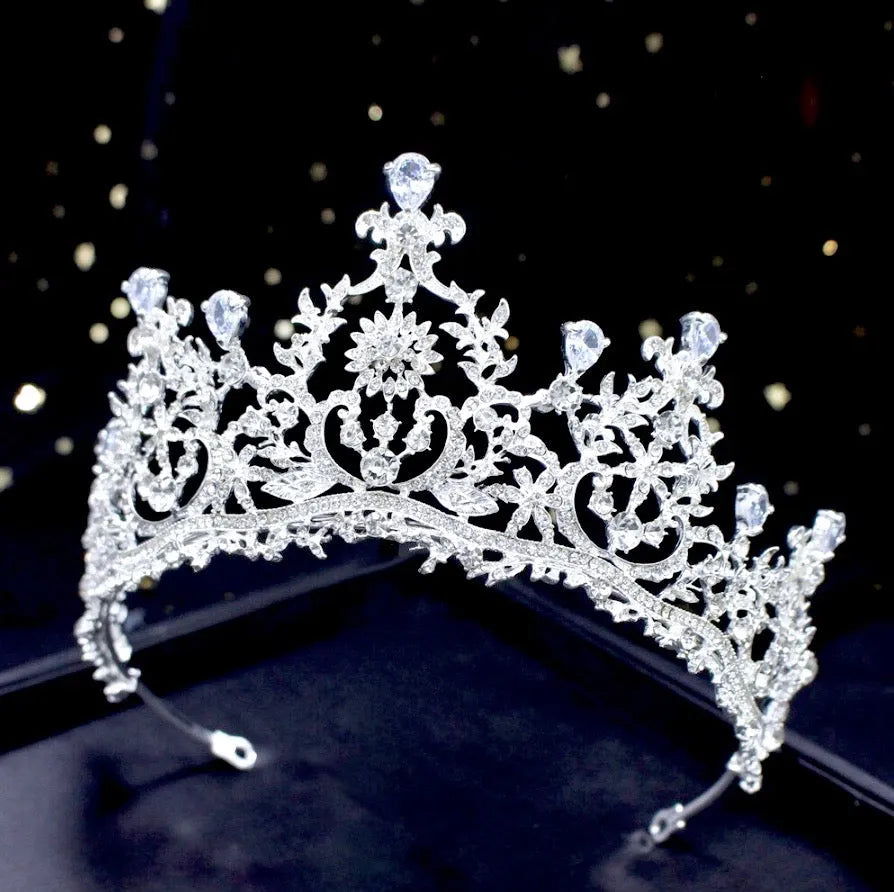 Wedding Hair Accessories - Silver Cubic Zirconia Bridal Tiara