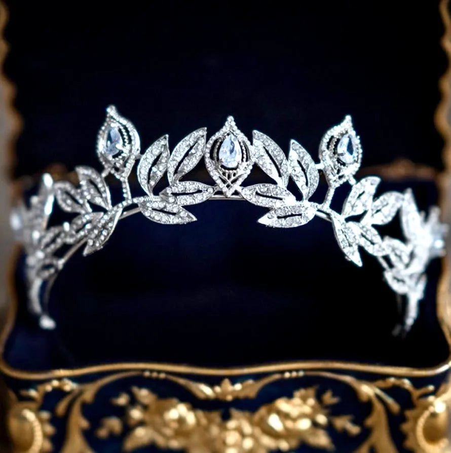 Wedding Hair Accessories - Silver Cubic Zirconia Bridal Tiara