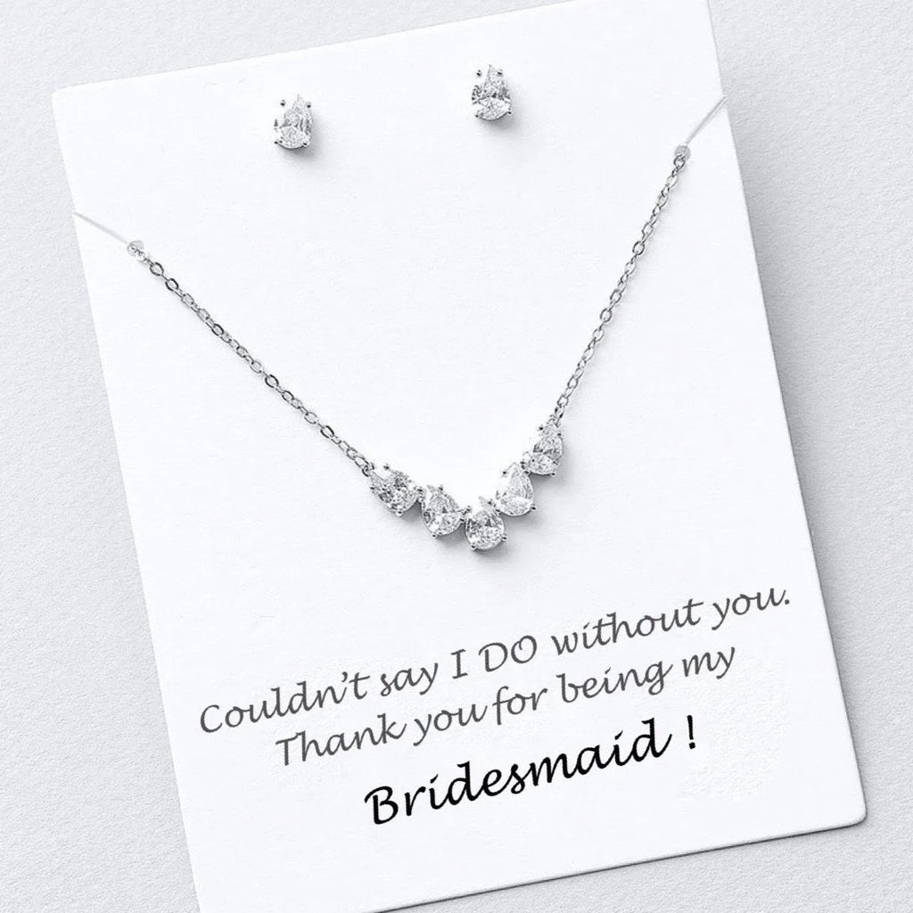 Wedding Jewelry - Silver Cubic Zirconia Bridal Jewelry Set