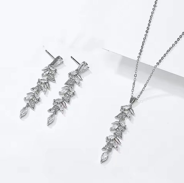 Wedding Jewelry - Cubic Zirconia Bridal Jewelry Set - Available in Silver and Gold