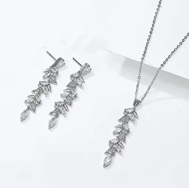 Wedding Jewelry - Cubic Zirconia Bridal Jewelry Set - Available in Silver and Gold