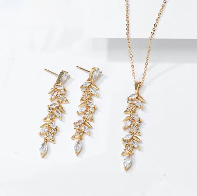Wedding Jewelry - Cubic Zirconia Bridal Jewelry Set - Available in Silver and Gold