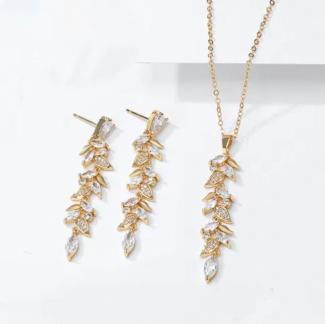 Wedding Jewelry - Cubic Zirconia Bridal Jewelry Set - Available in Silver and Gold