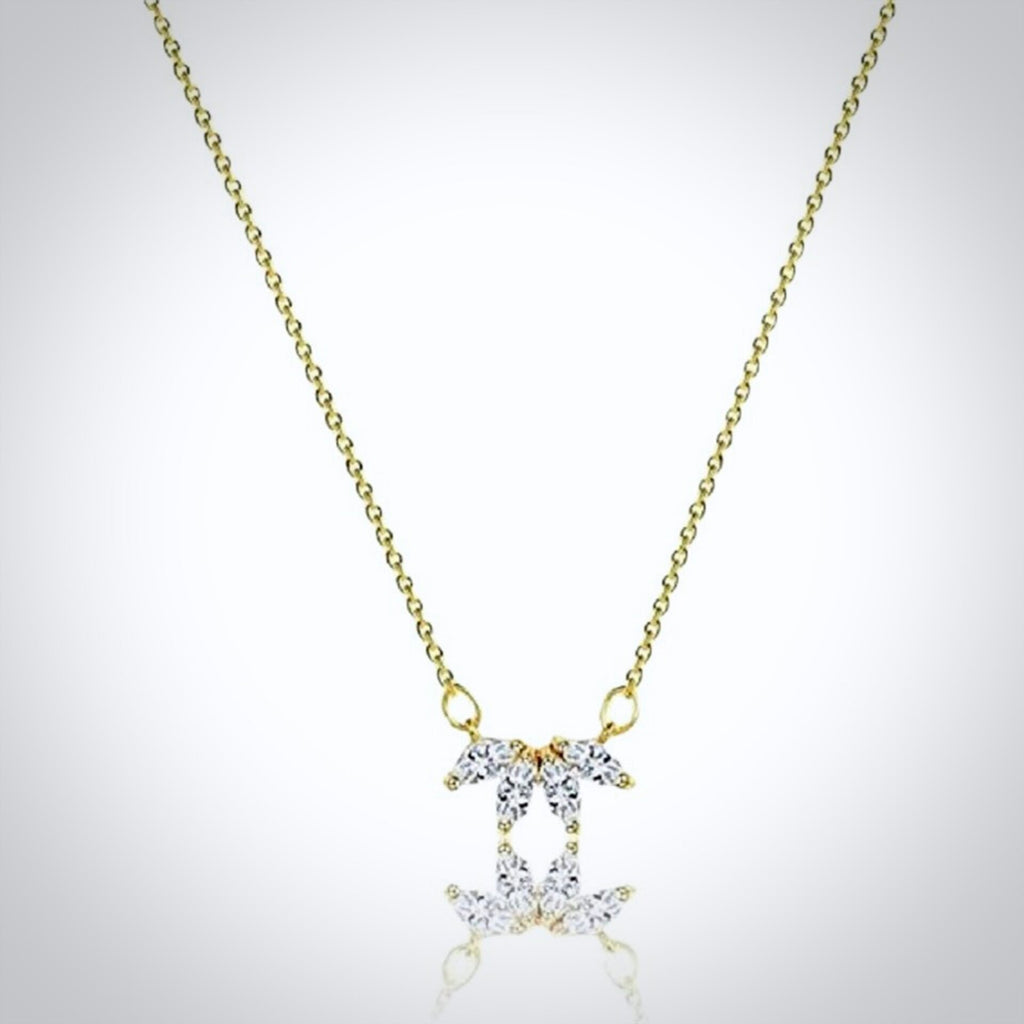 Wedding Jewelry - Minimalist Cubic Zirconia Bridal Necklace - Available in Gold and Silver