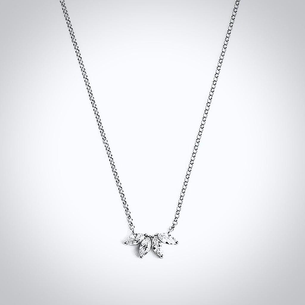 Wedding Jewelry - Minimalist Cubic Zirconia Bridal Necklace - Available in Gold and Silver