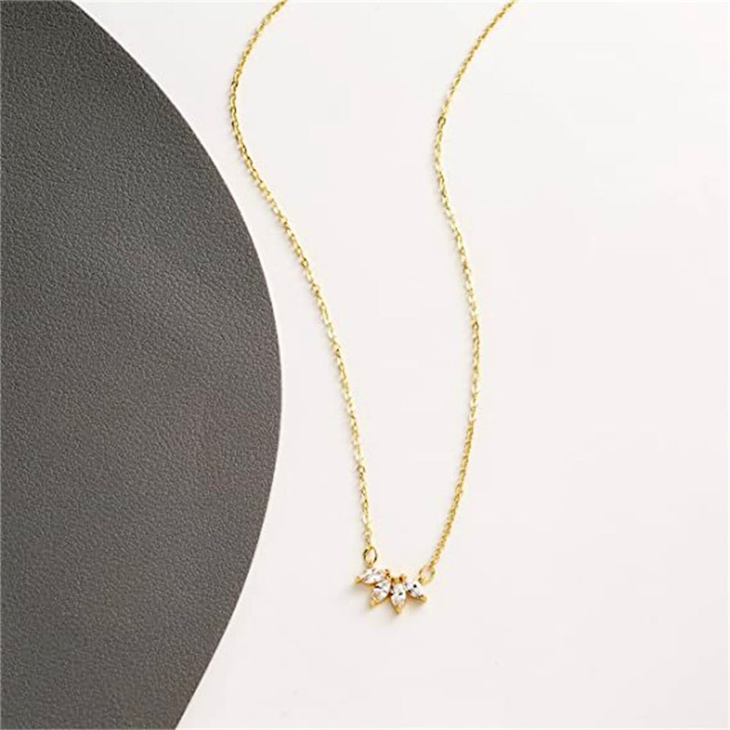 Wedding Jewelry - Minimalist Cubic Zirconia Bridal Necklace - Available in Gold and Silver