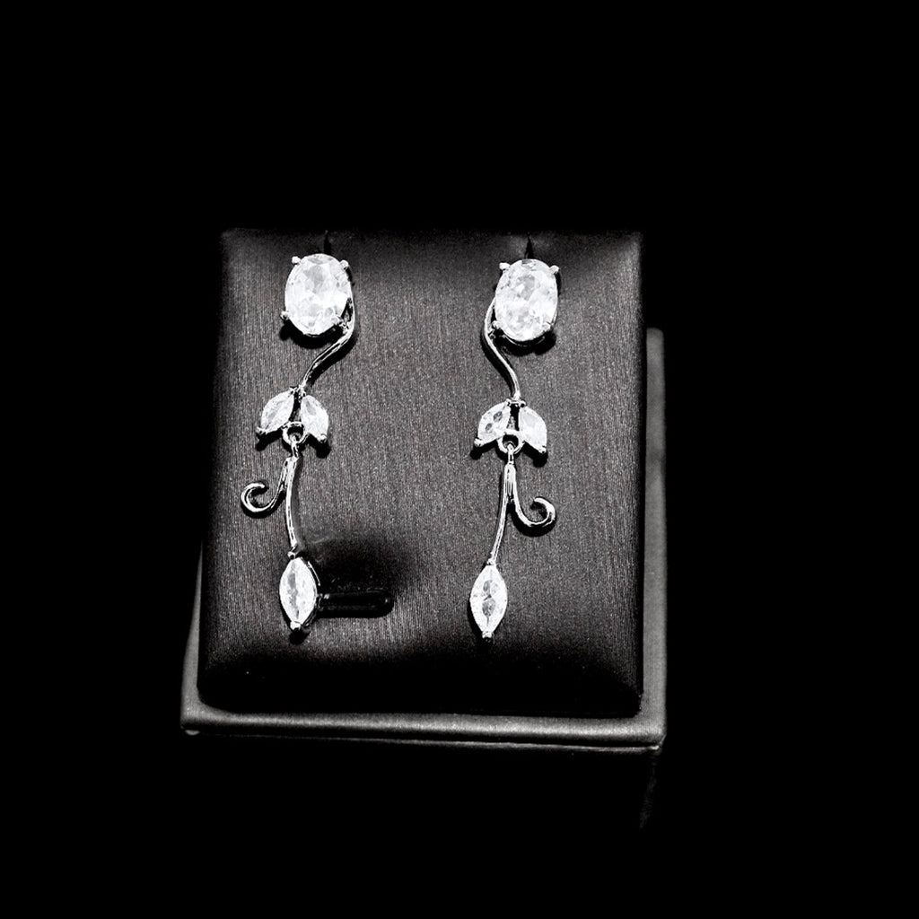 Wedding Jewelry - Cubic Zirconia Silver Vine Bridal Jewelry Set