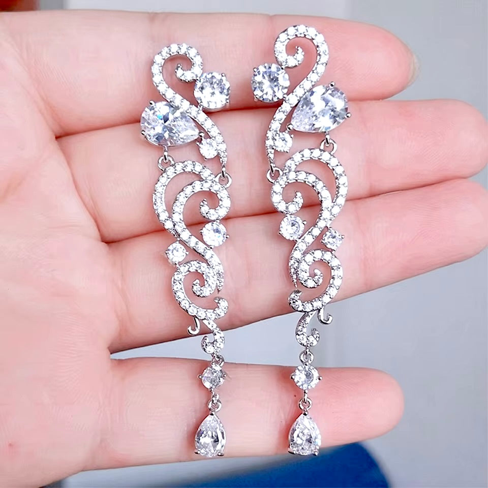 Wedding Jewelry - Cubic Zirconia Bridal Earrings