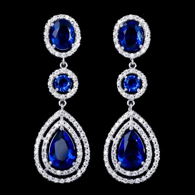 Wedding Jewelry - Silver Cubic Zirconia Bridal Earrings - More Colors