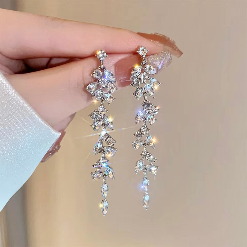 Wedding Jewelry - Cubic Zirconia Bridal Earrings - Available in Silver, Rose Gold and Yellow Gold
