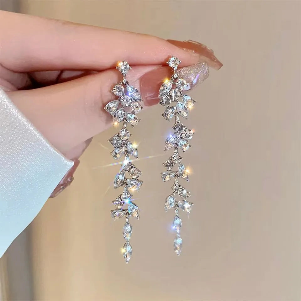 Wedding Jewelry - Cubic Zirconia Bridal Earrings - Available in Silver, Rose Gold and Yellow Gold