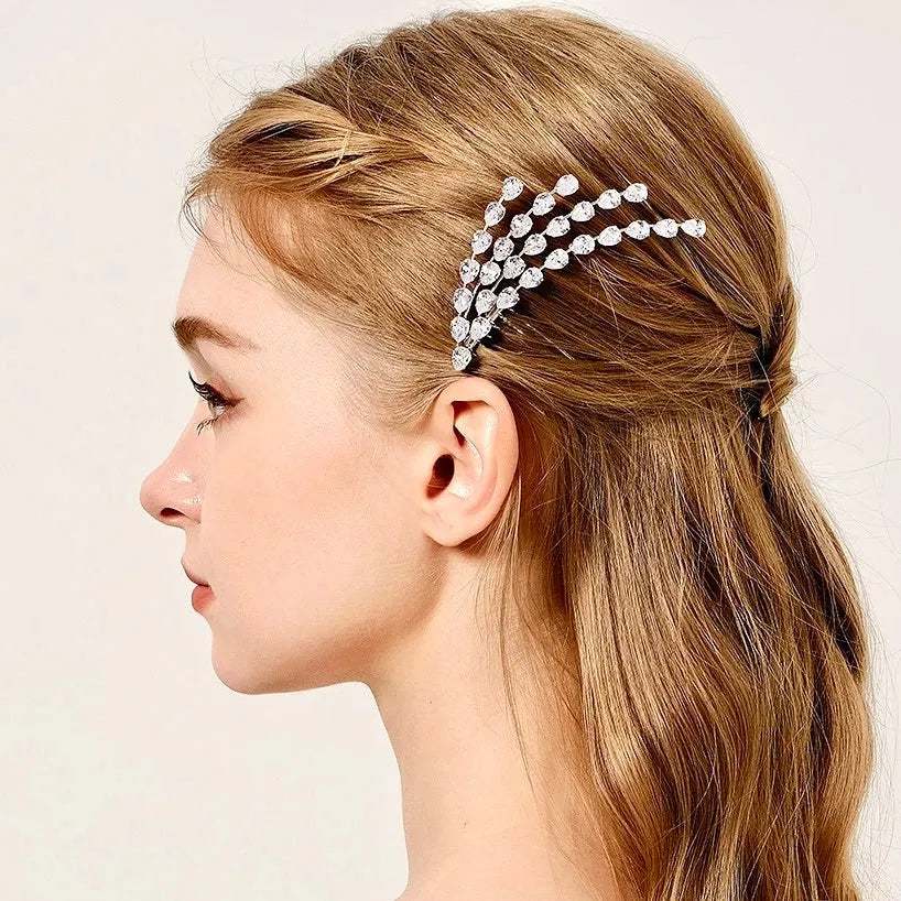 Wedding Hair Accessories - Silver Cubic Zirconia Bridal Hair Comb
