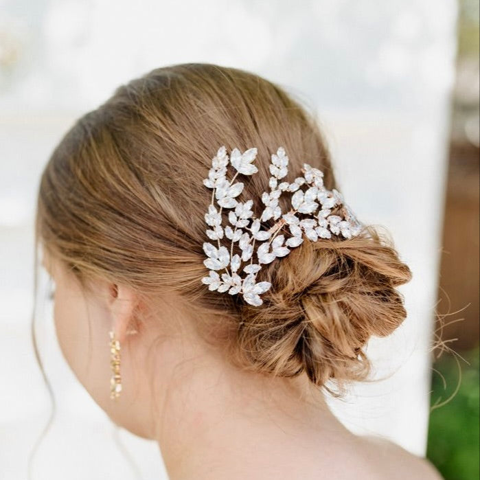 Wedding Hair Accessories - Cubic Zirconia Bridal Hair Comb - Available in Silver, Rose Gold and Yellow Gold