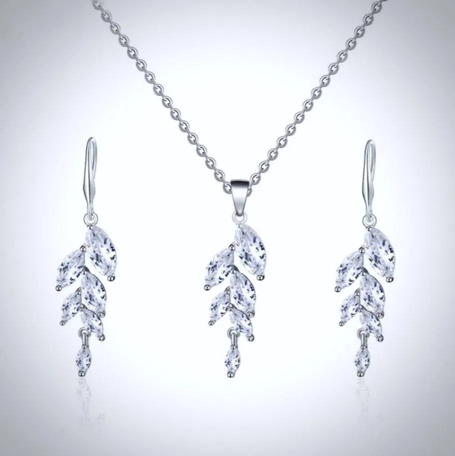 Wedding Jewelry - Cubic Zirconia Bridal Jewelry Set - Available in Rose Gold and Silver