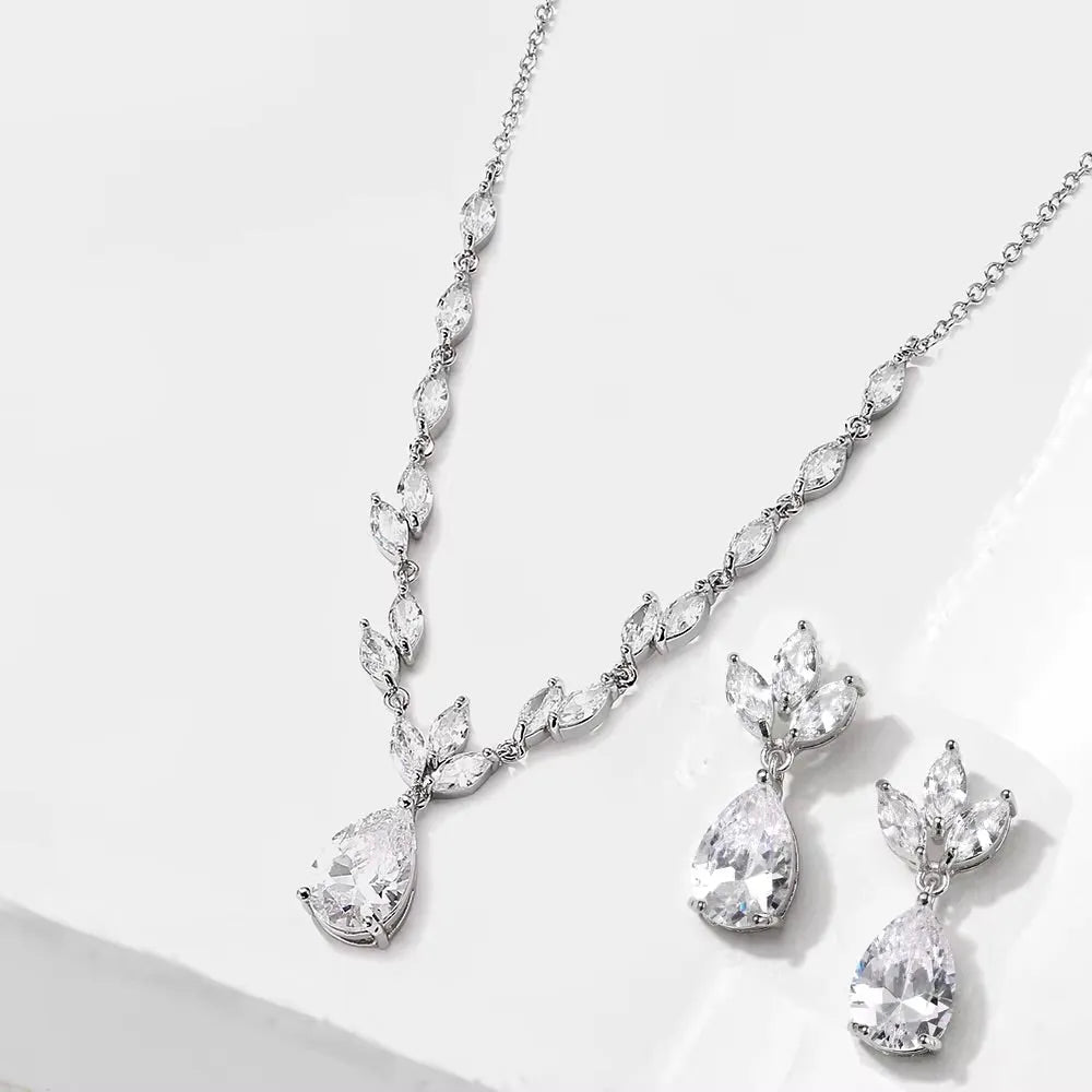 Cody - Cubic Zirconia Bridal Jewelry Set - Available in Silver and Rose Gold