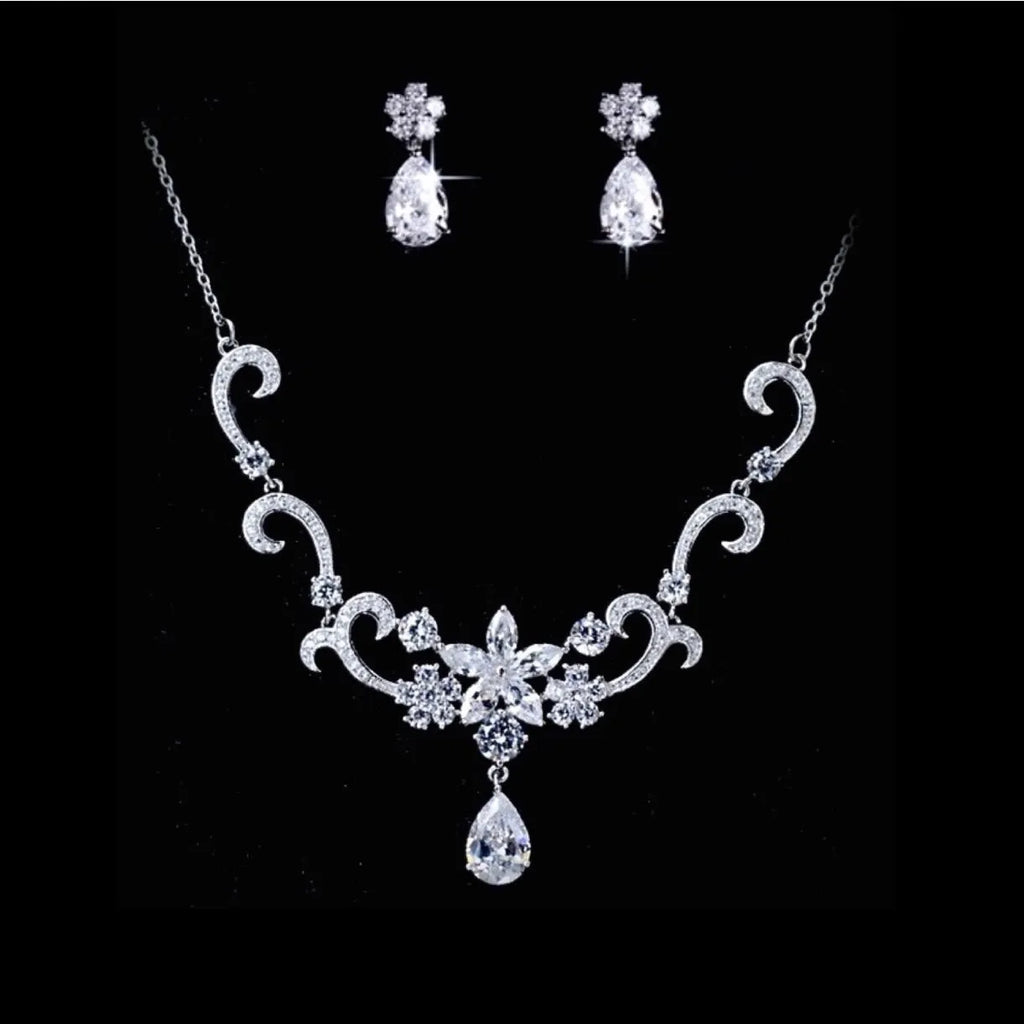 Brooke - Silver Cubic Zirconia Bridal Jewelry Set