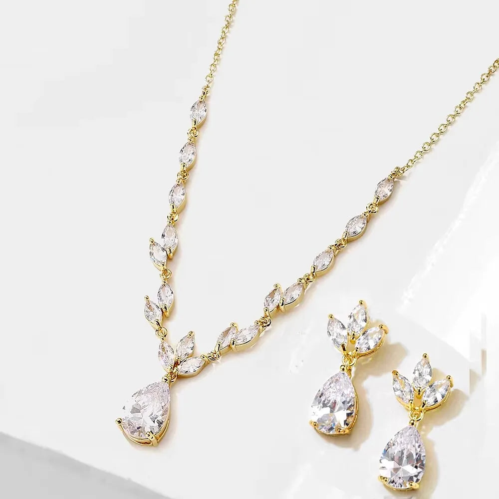 Cody - Cubic Zirconia Bridal Jewelry Set - Available in Silver and Rose Gold