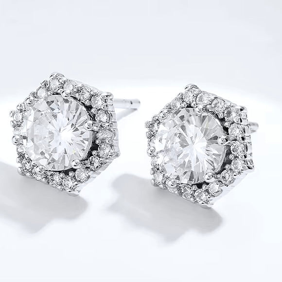 Wedding Jewelry - Cubic Zirconia Bridal Stud Earrings - Available in Silver and Rose Gold
