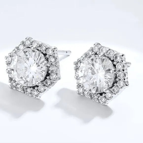 Wedding Jewelry - Cubic Zirconia Bridal Stud Earrings - Available in Silver and Rose Gold