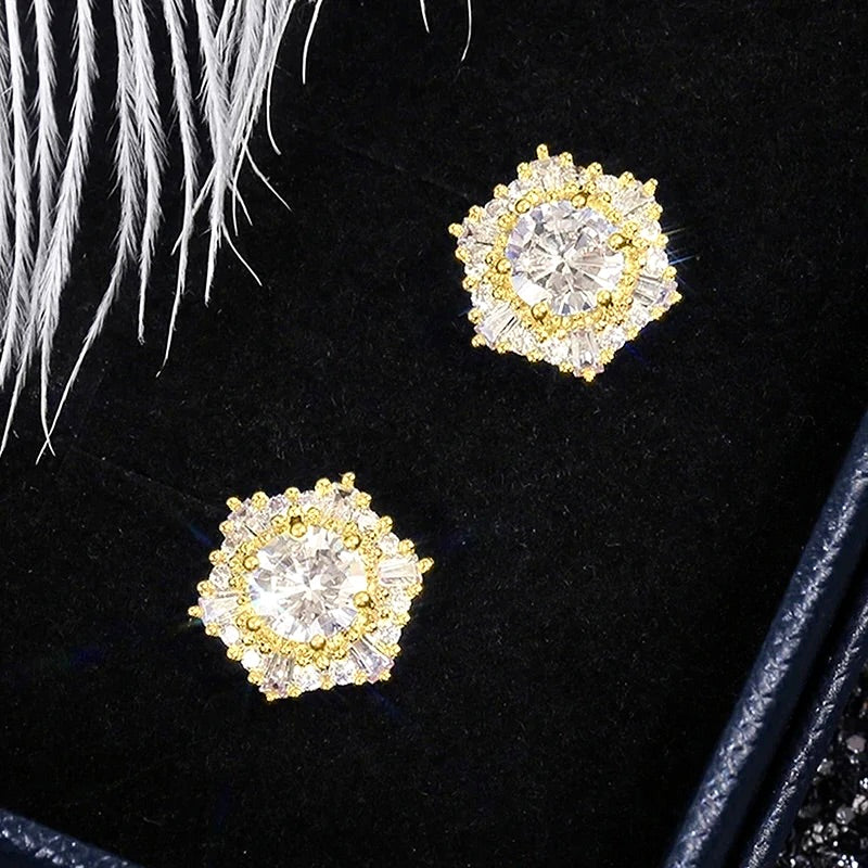 Wedding Jewelry - Cubic Zirconia Bridal Stud Earrings - Available in Silver and Rose Gold