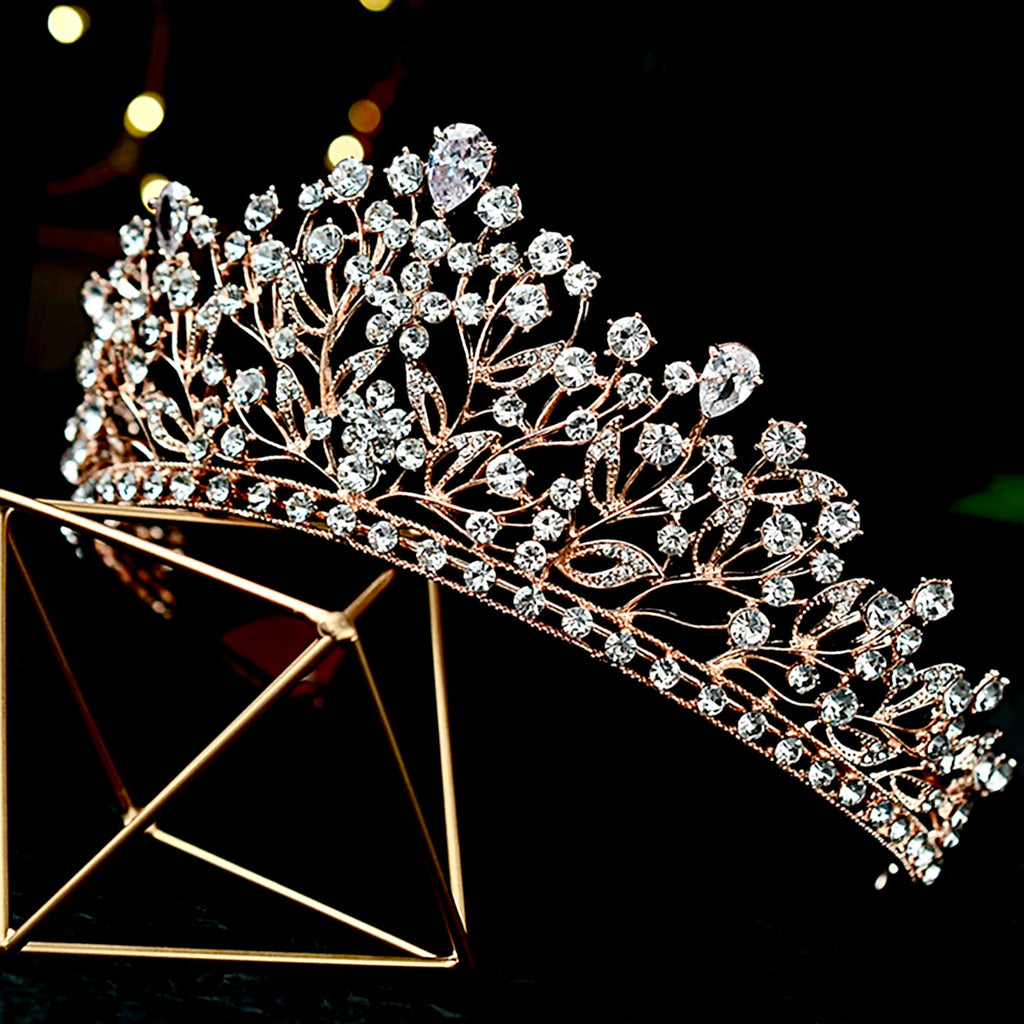 Wedding Hair Accessories - Cubic Zirconia Bridal Tiara - Available in Silver, Yellow Gold and Rose Gold