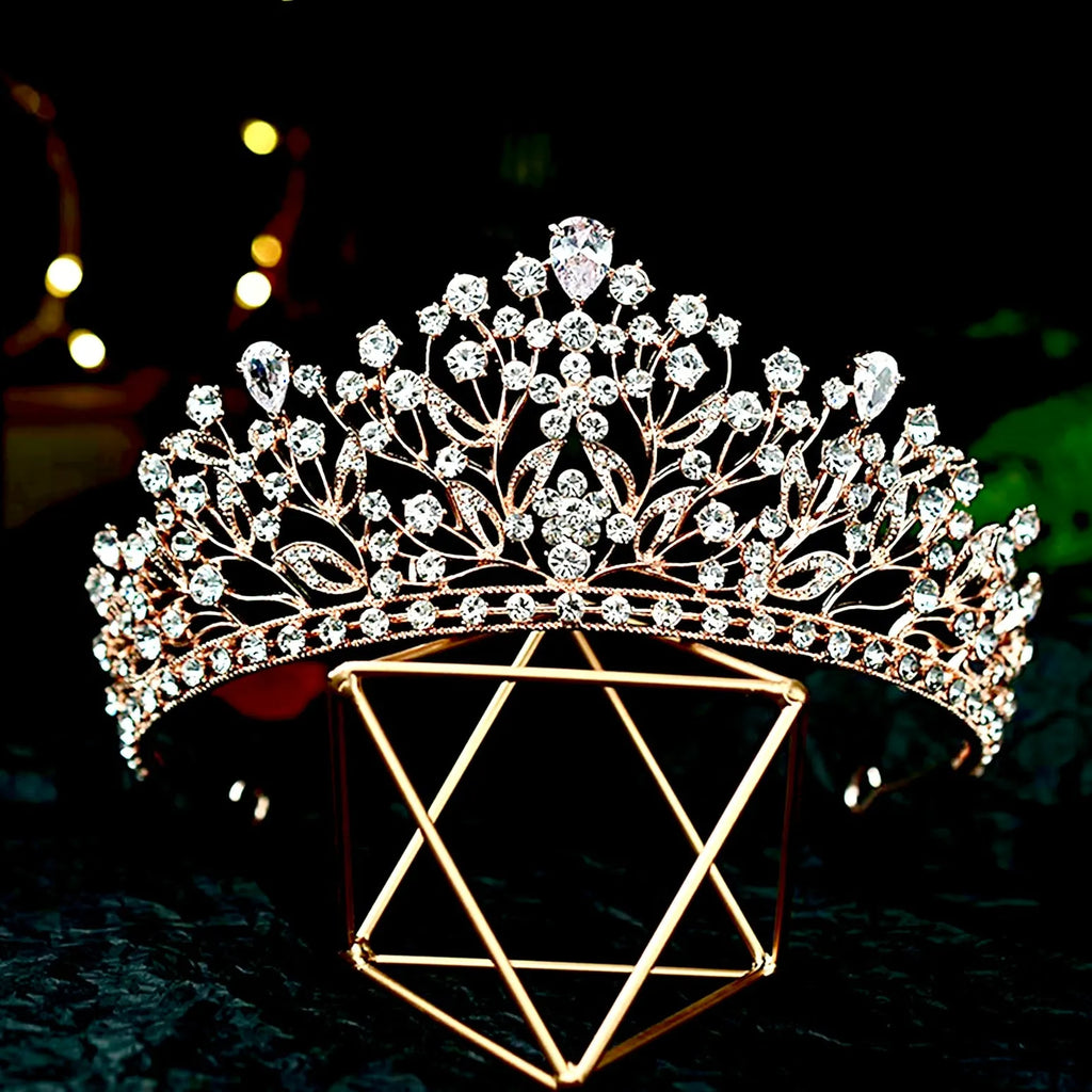 Wedding Hair Accessories - Cubic Zirconia Bridal Tiara - Available in Silver, Yellow Gold and Rose Gold