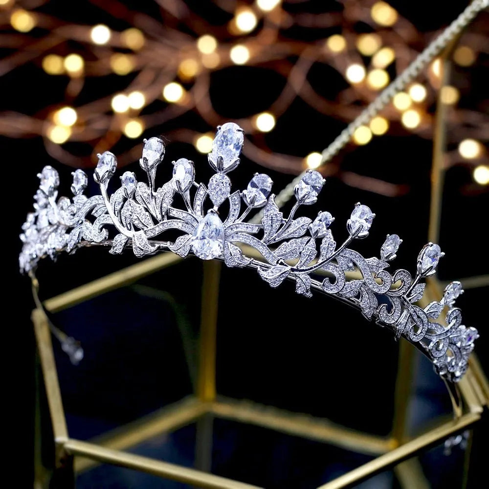 Wedding Hair Accessories - Silver Cubic Zirconia Bridal Tiara