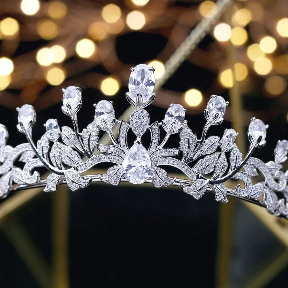Wedding Hair Accessories - Silver Cubic Zirconia Bridal Tiara