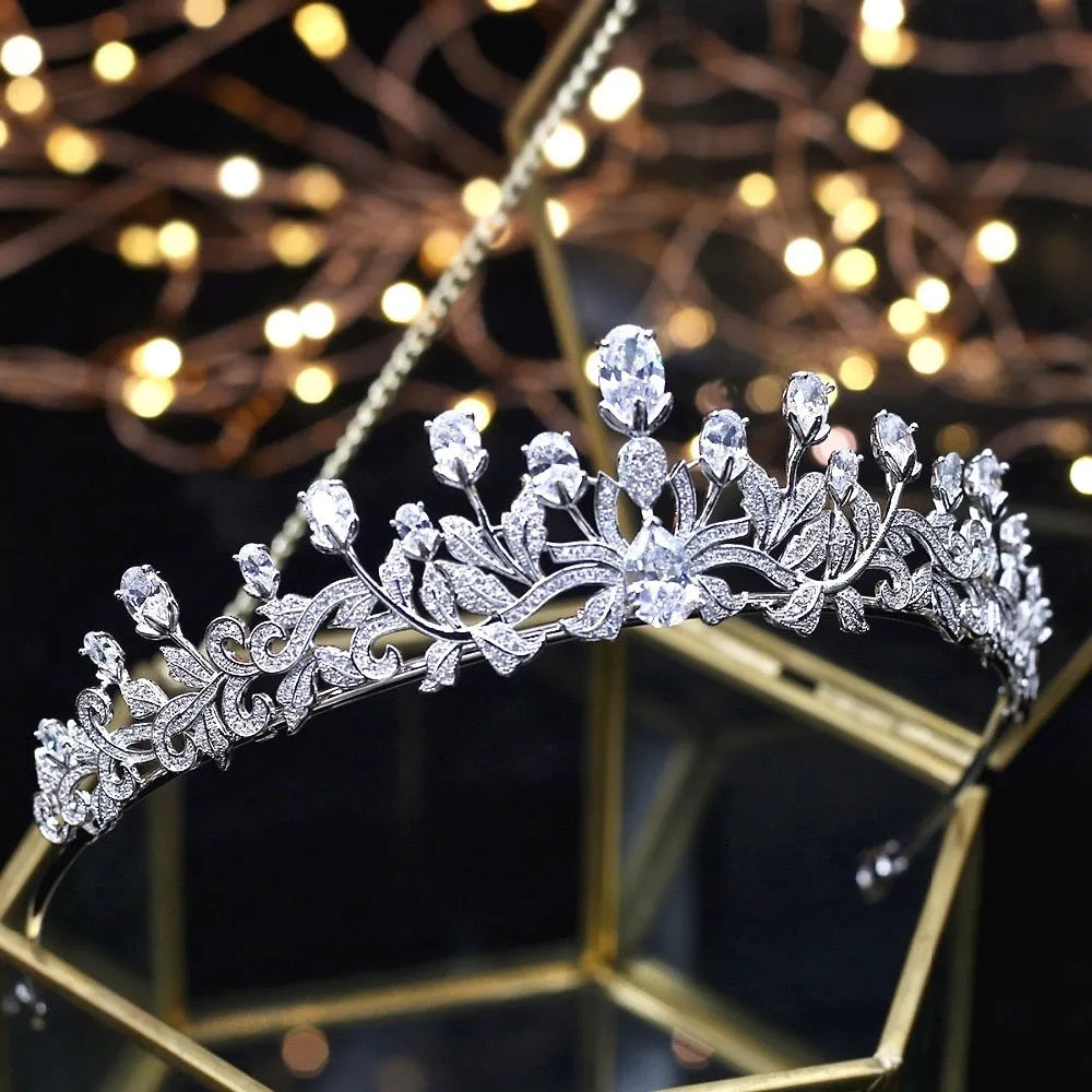Wedding Hair Accessories - Silver Cubic Zirconia Bridal Tiara