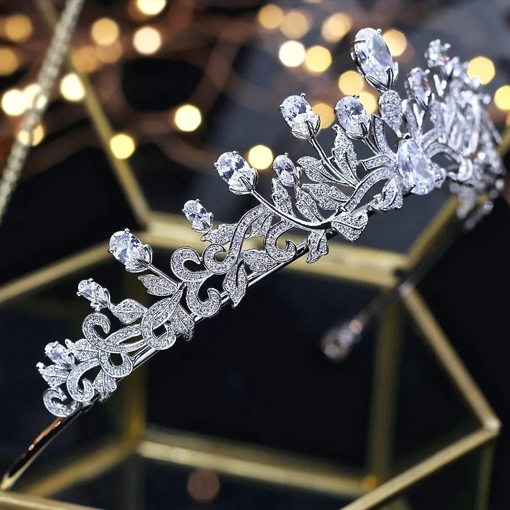 Wedding Hair Accessories - Silver Cubic Zirconia Bridal Tiara