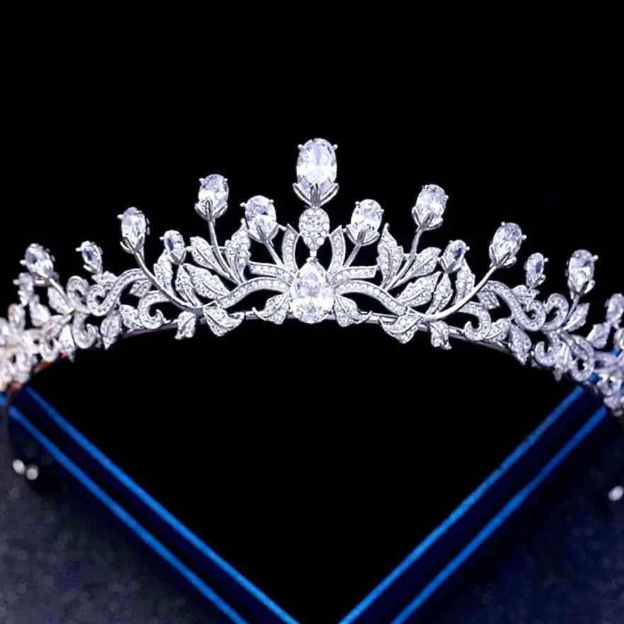 Wedding Hair Accessories - Silver Cubic Zirconia Bridal Tiara