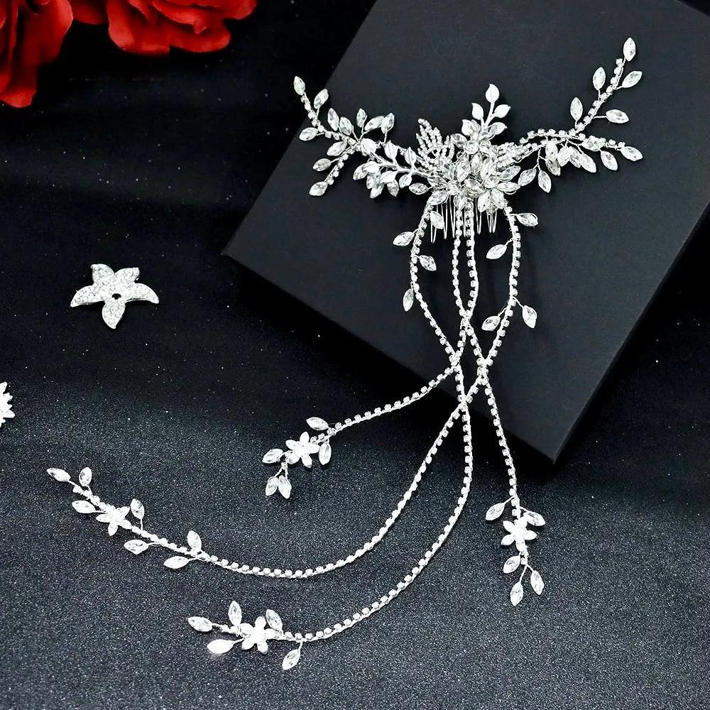 Wedding Hair Accessories - Cascading Crystal Bridal Hair Comb / Hair Vine- Available in Silver and Gold